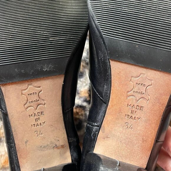 Black Leather Fur-Trim Ankle Booties - Picture 5 of 6